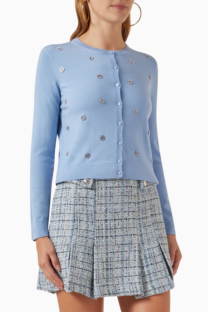 

Myperla Crystal-embellished Cardigan in Wool-knit, Blue