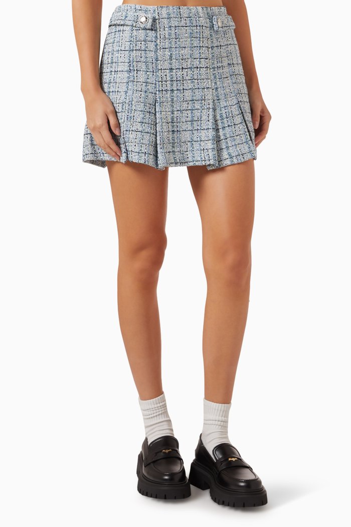 

Jolinete Mini Skirt in Cotton-blend, Blue
