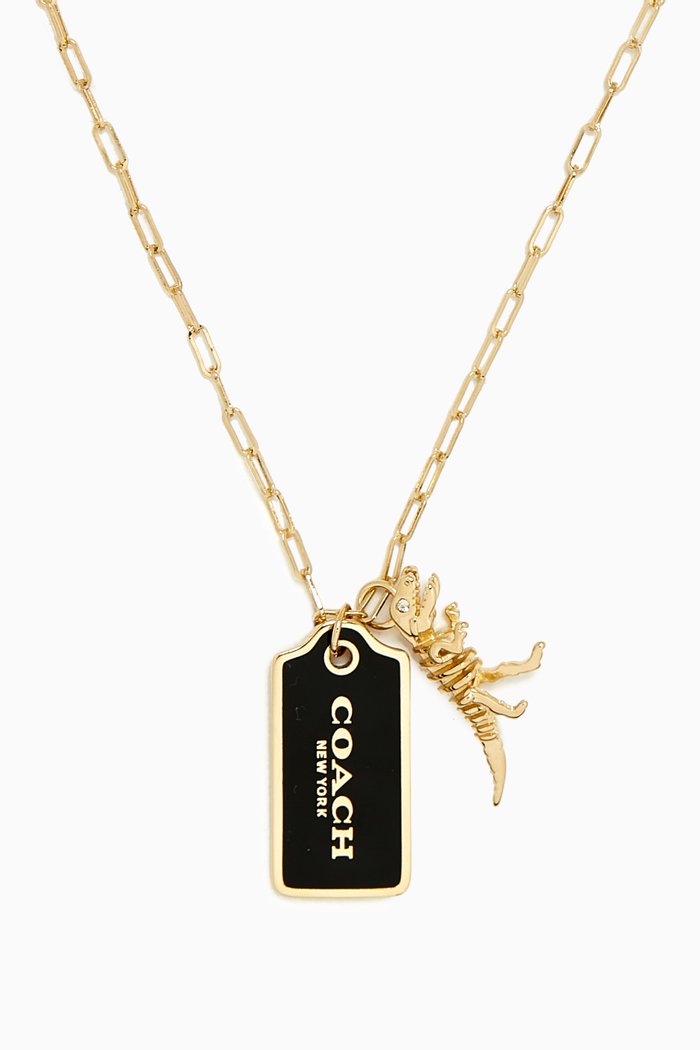 

Signature Hangtag Necklace, Black