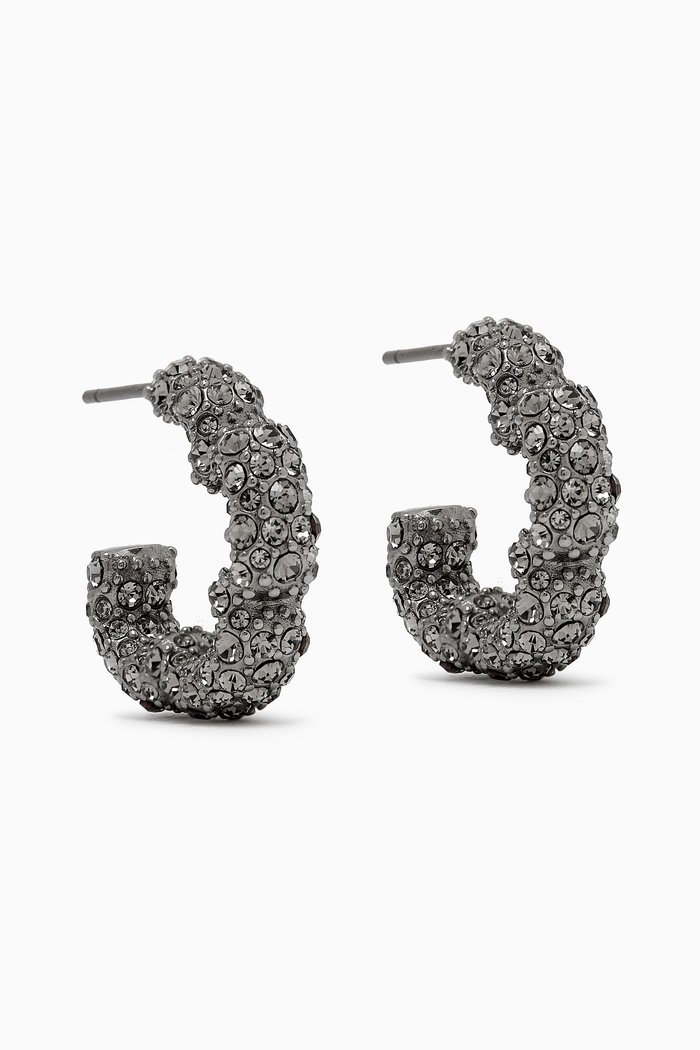 

Tear Rose Pavé Hoop Earrings, Gold
