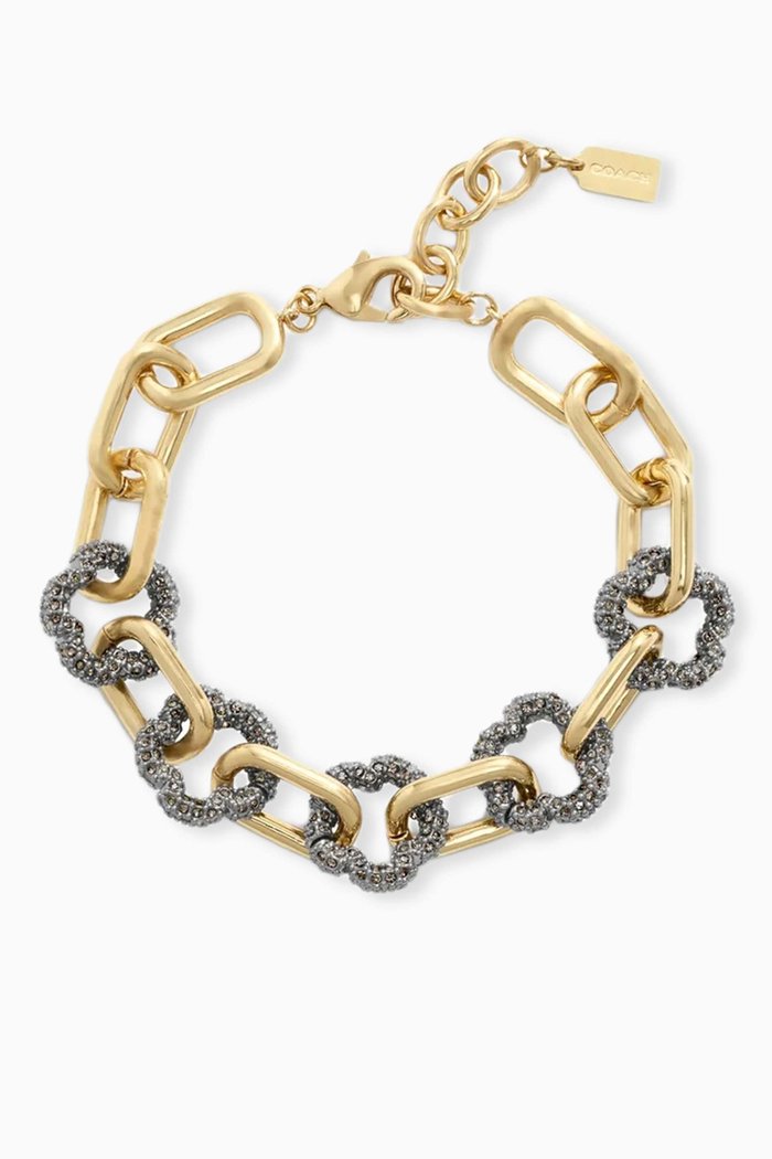

Tear Rose Pavé Link Bracelet, Gold