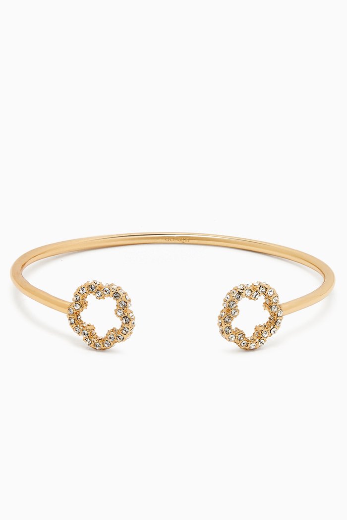 

Tear Rose Pavé Cuff Bracelet, Gold