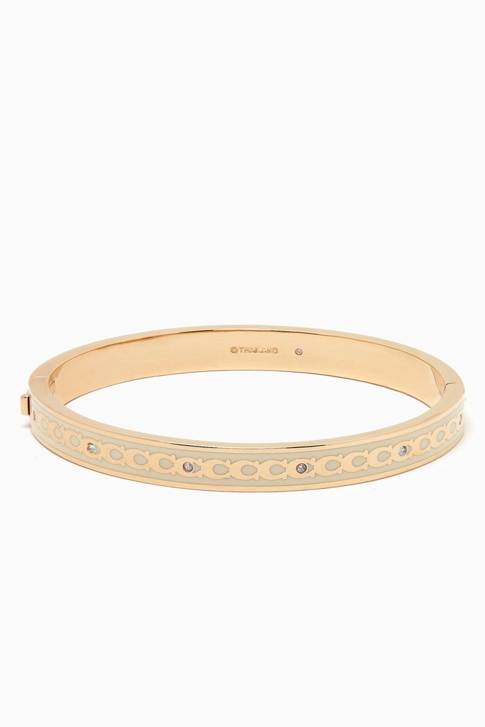 

C Signature Bangle Bracelet in Metal, White