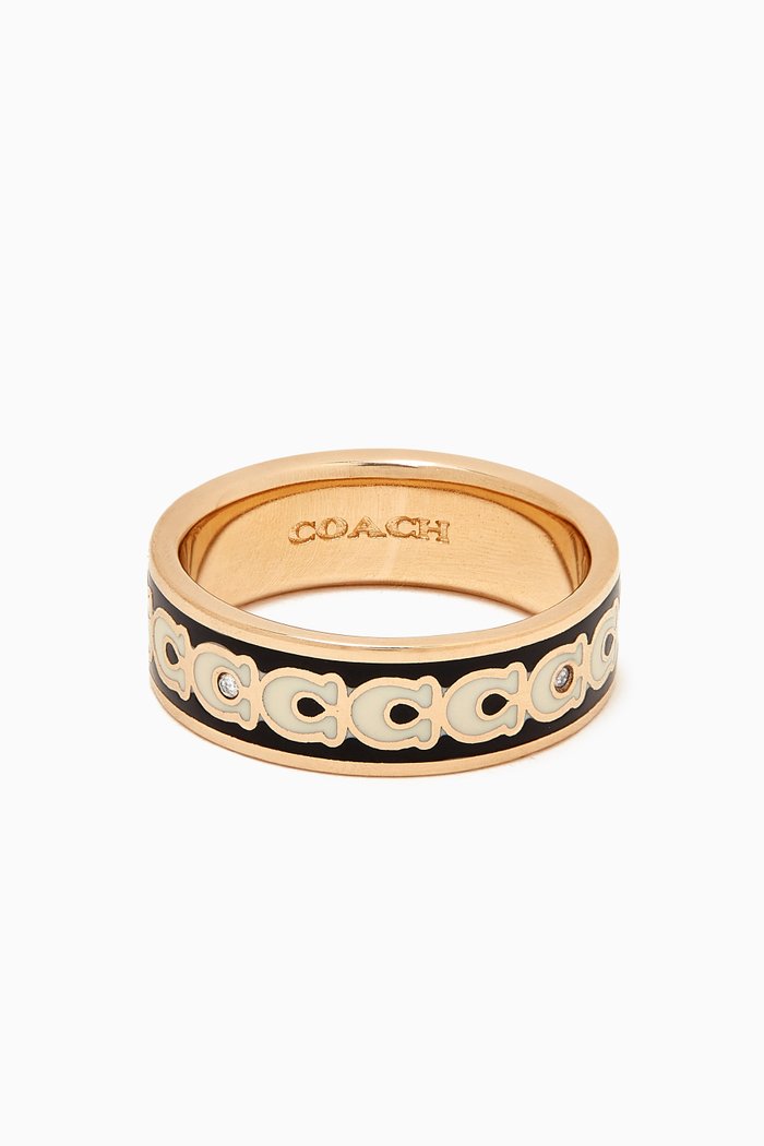 

C Signature Ring in Metal, Black