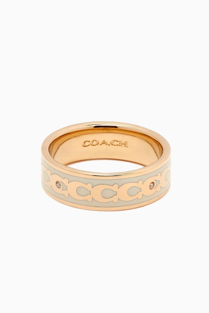 

C Signature Ring in Metal, White