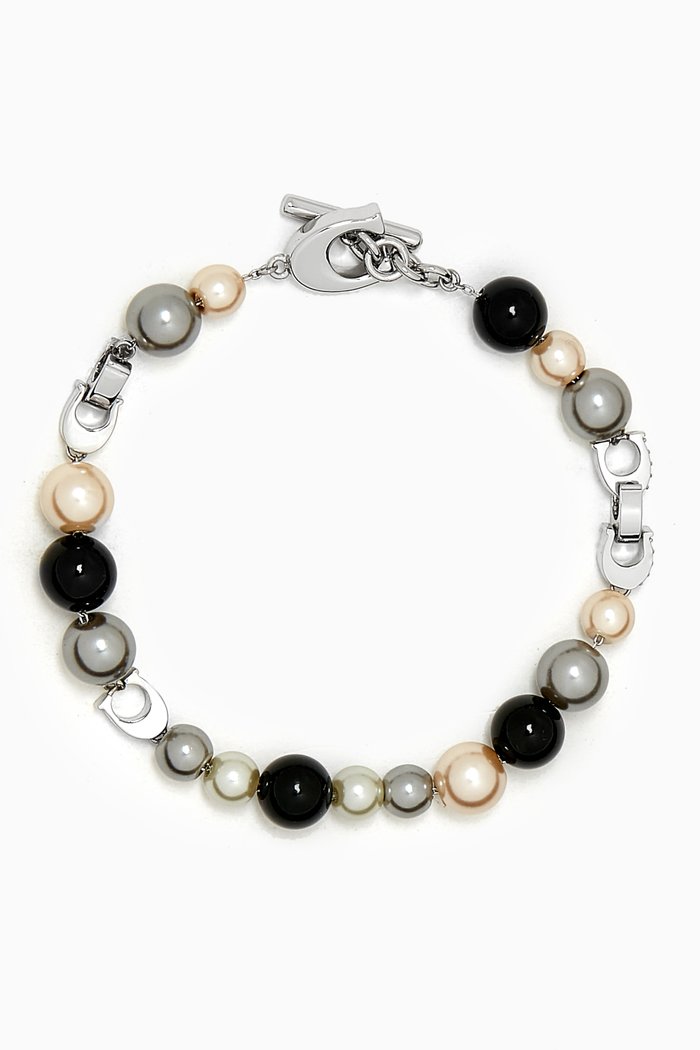 

Mixed Pearl Toggle Bracelet, Multicolour