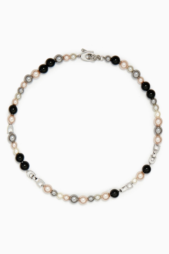 

Mixed Pearl Toggle Necklace, Multicolour