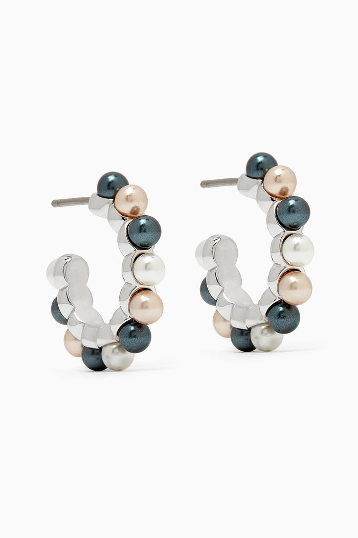 

Mixed Pearl Hoop Earrings, Multicolour