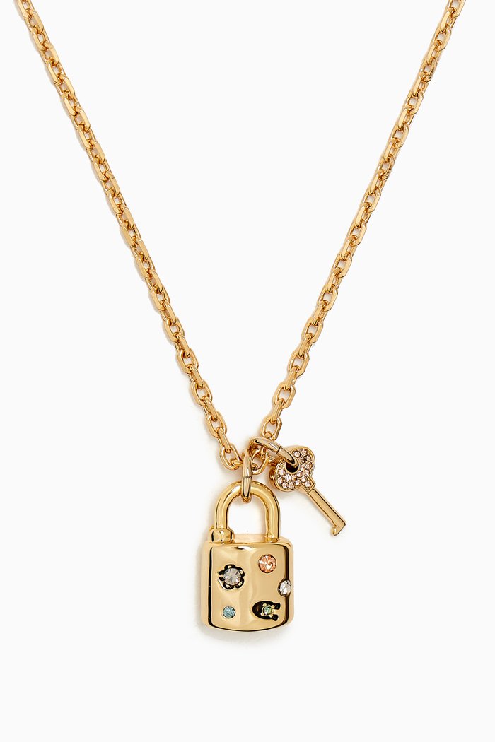 

Padlock Crystal Necklace, Multicolour