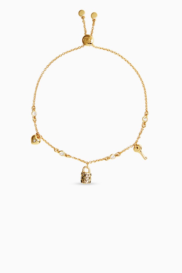 

Mini Iconic Charm Slider Bracelet in Metal, Gold