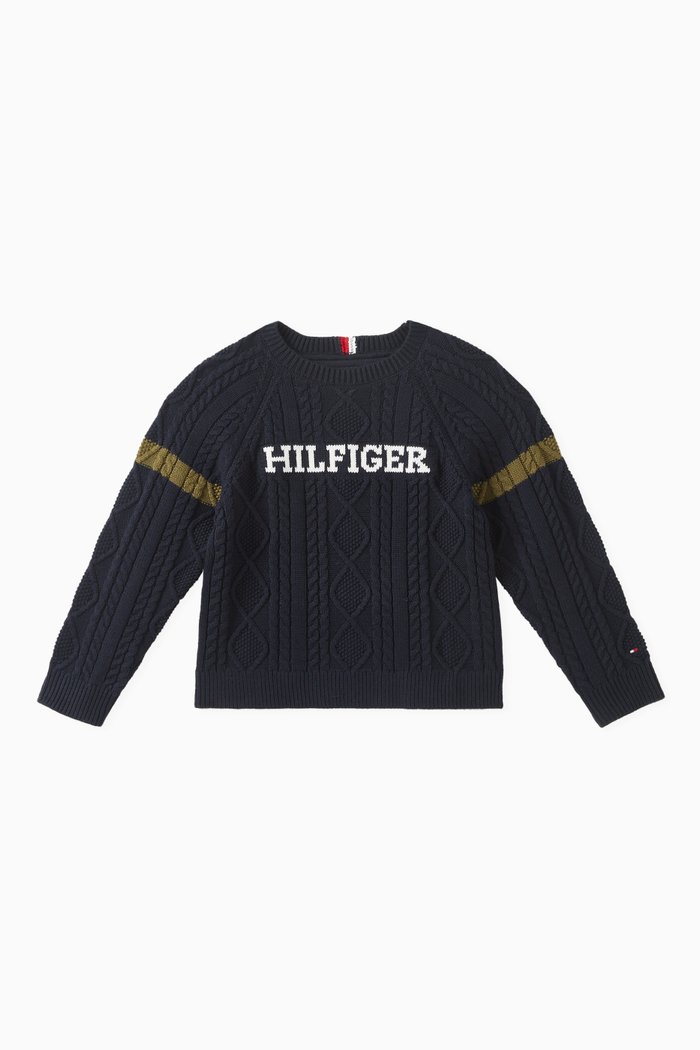 

Monotype Sweater in Cable-knit, Blue