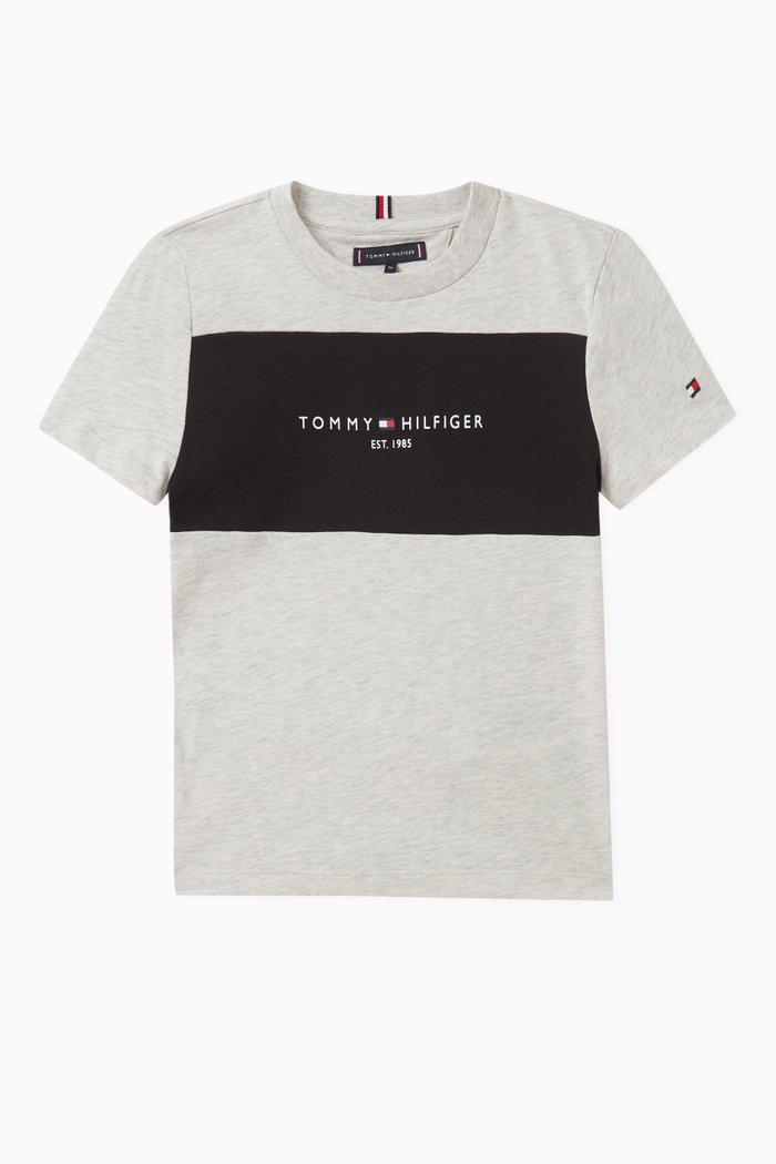 

Colourblock T-shirt in Cotton-jersey, Grey