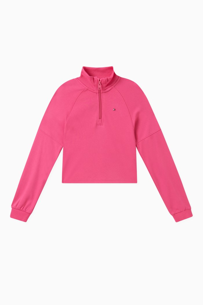 

Half-zip Turtleneck Sweatshirt in Stretch Viscose-blend, Pink