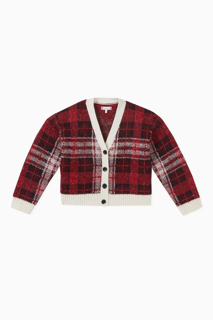 

Tartan Check Cardigan in Wool-blend, Multicolour