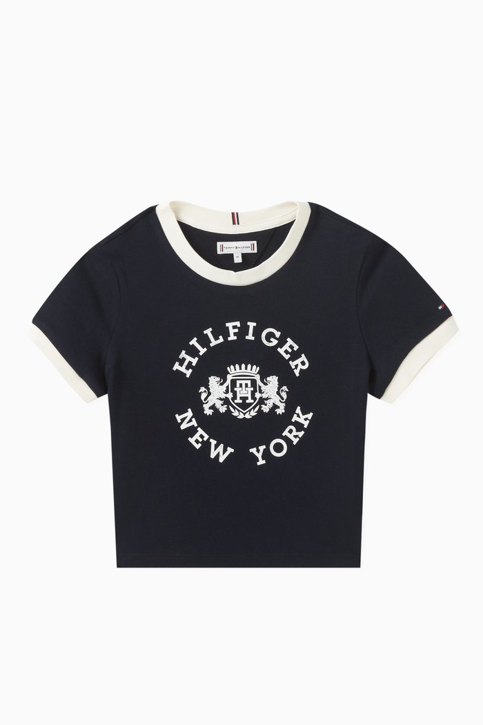 Logo Crest T-shirt in Cotton-jersey, Blue