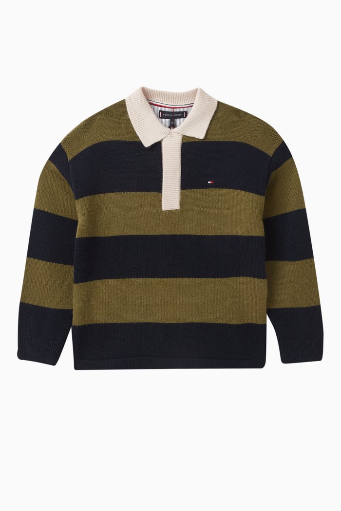 

Dual Gender Oversized Rugby Jumper in Pure Wool, Blue