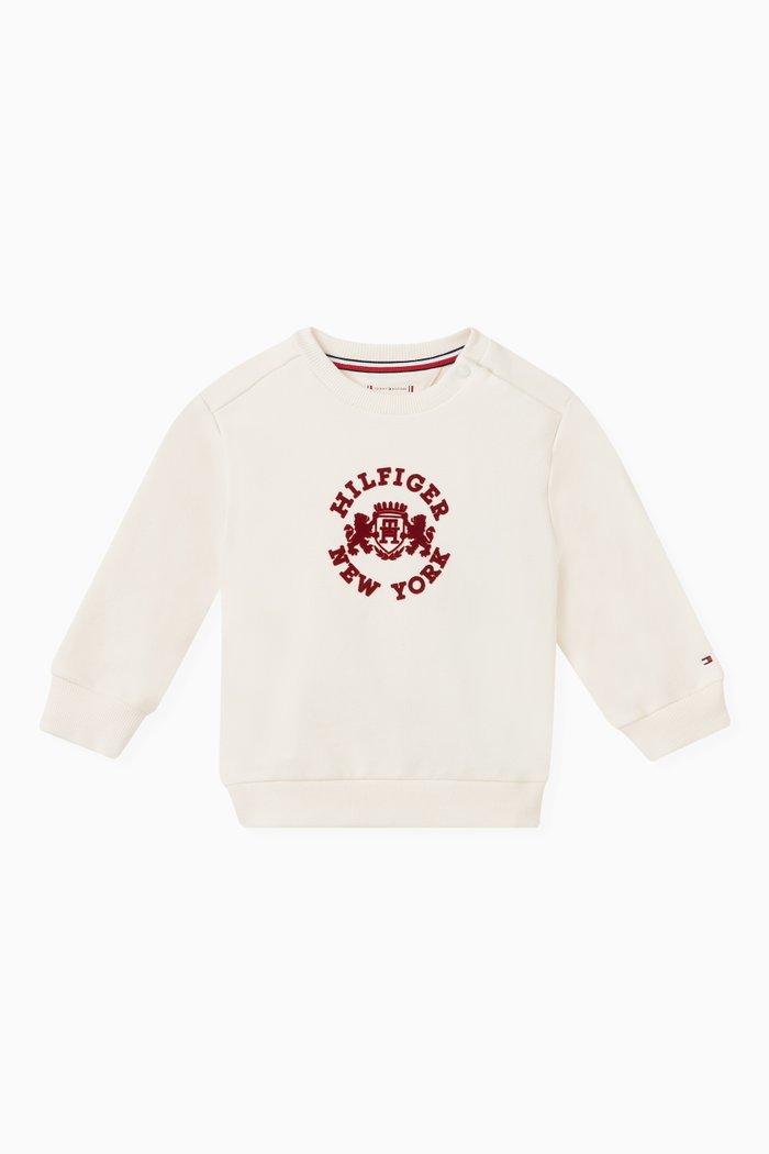 

Baby Stamp Crewneck Sweatshirt in Cotton, White