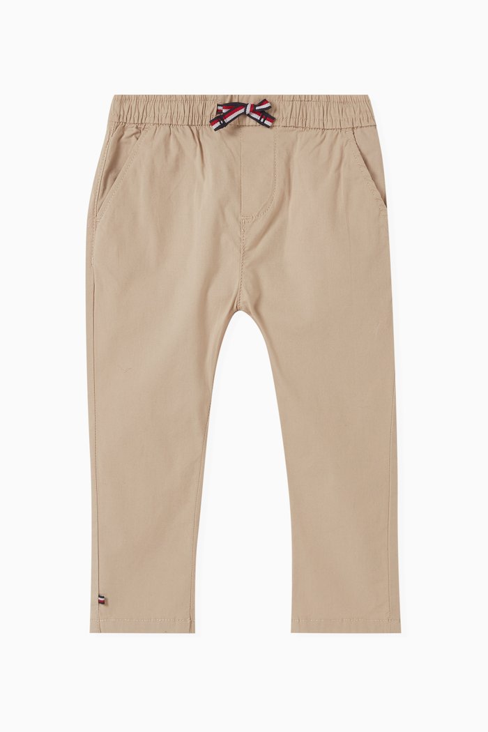 

Essential Drawstring Chino Trousers in Stretch-cotton, Neutral