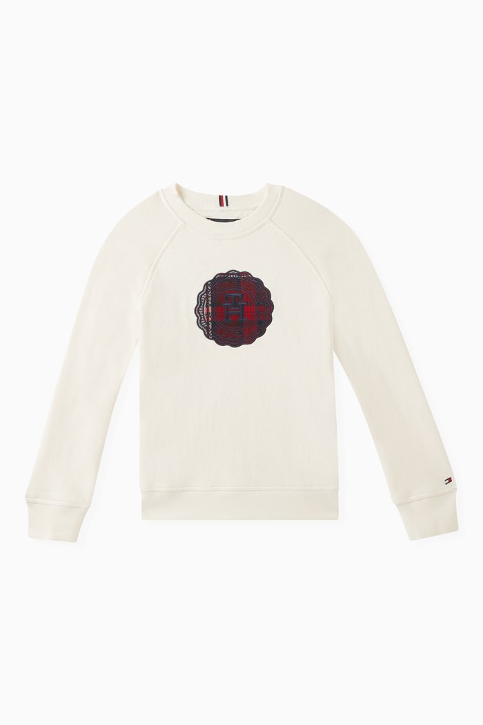 

TH Monogram-stamp Logo Sweatshirt in Cotton-terry, White