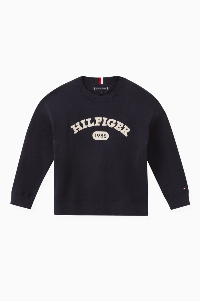 

Archive Logo Sweater in Textured Knit, Blue