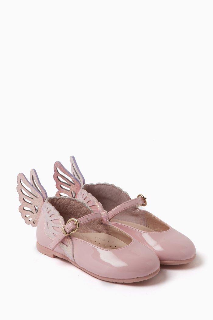 

Heavenly Ballerina Flats in Leather, Pink