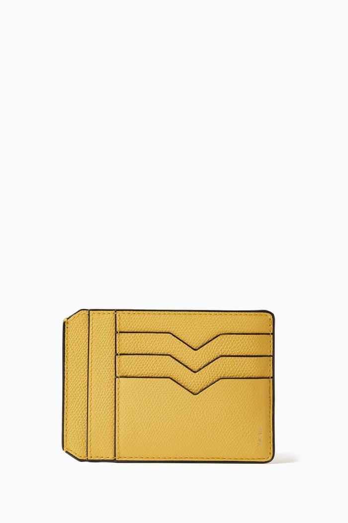 

Card Case & Document Holder in Millepunte Calfskin, Yellow