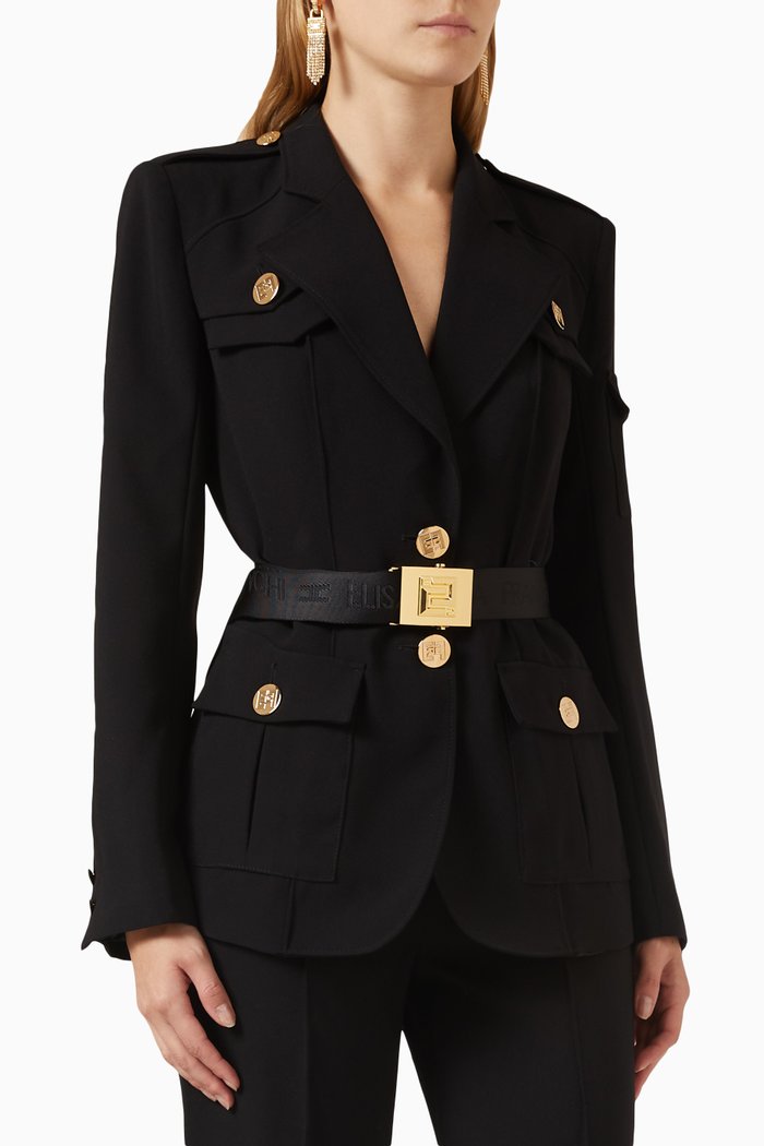 

Logo Padded Jacket in Crêpe, Black
