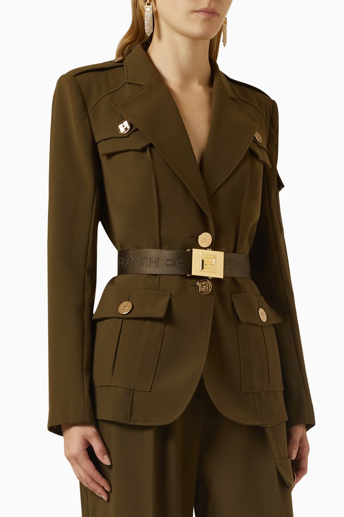 

Logo Padded Jacket in Crêpe, Green