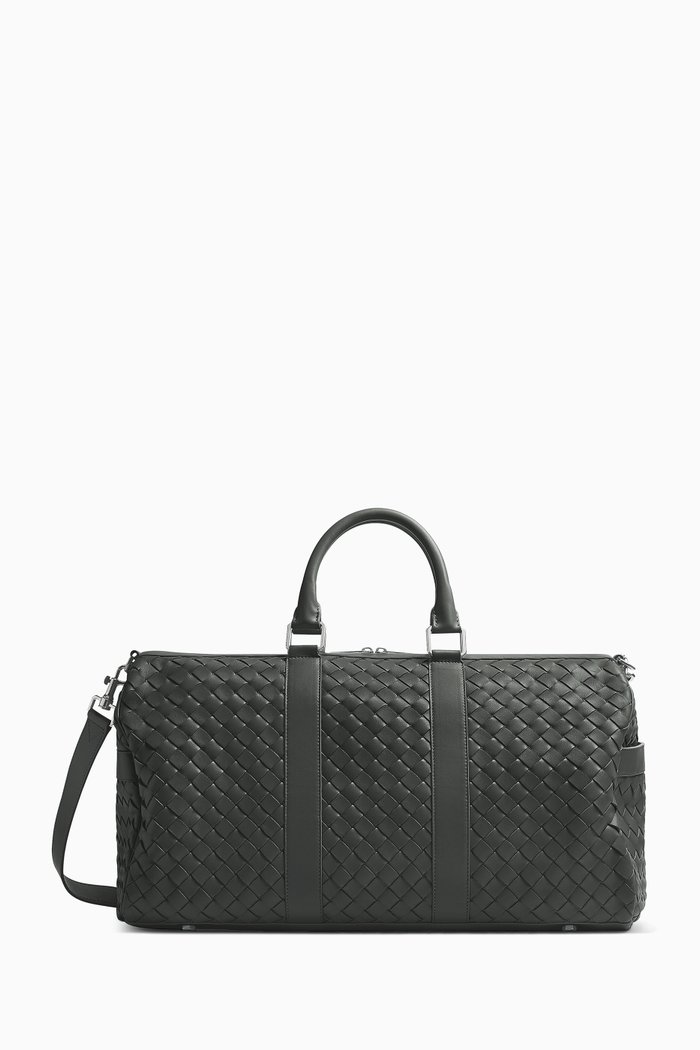 

Medium Classic Duffle Bag in Intrecciato Leather, Green