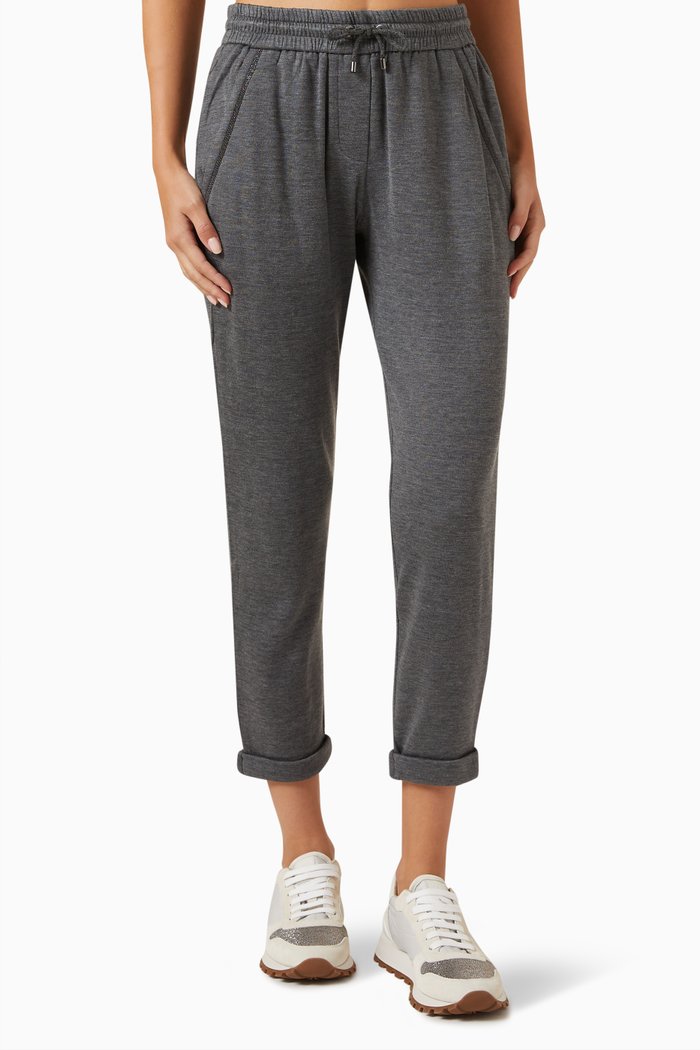 

Drawstring Sweatpants in Cotton-jersey, Black