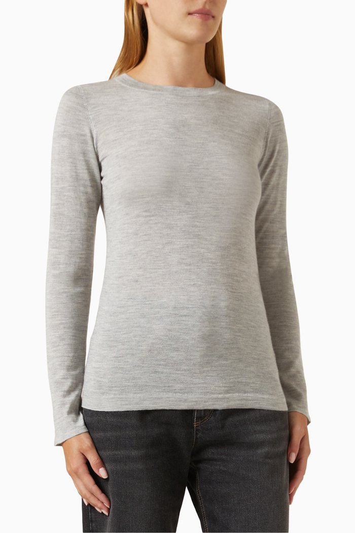 

Sweater in Cashmere-silk, Grey