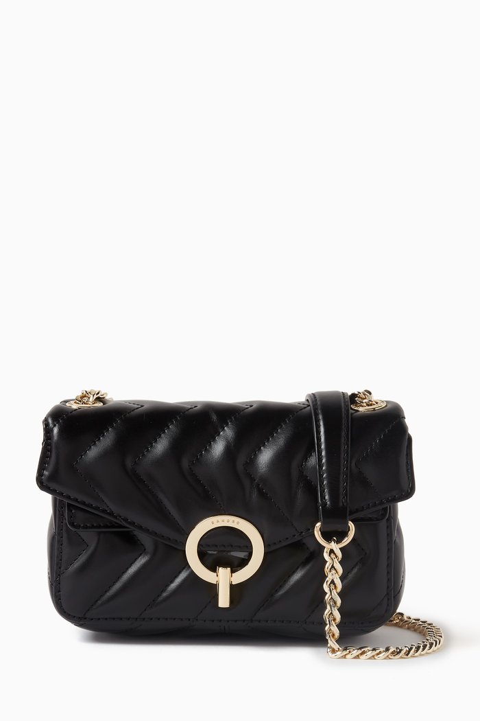 

Yza Shoulder Bag in Quilted Leather, Black