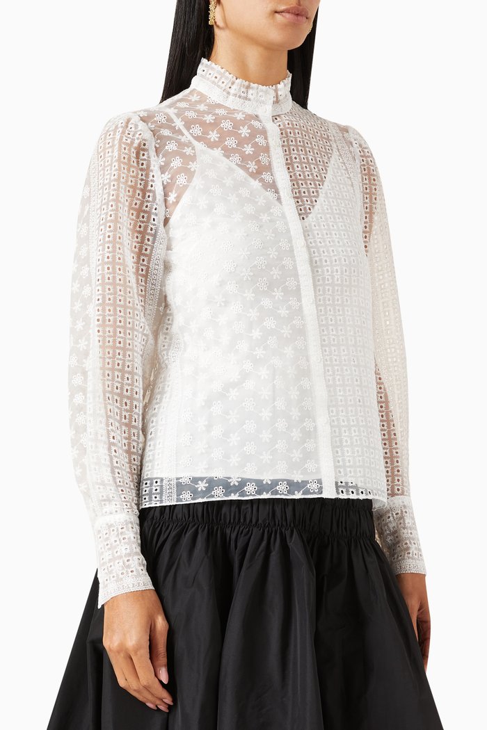 

Embroidered Blouse, White