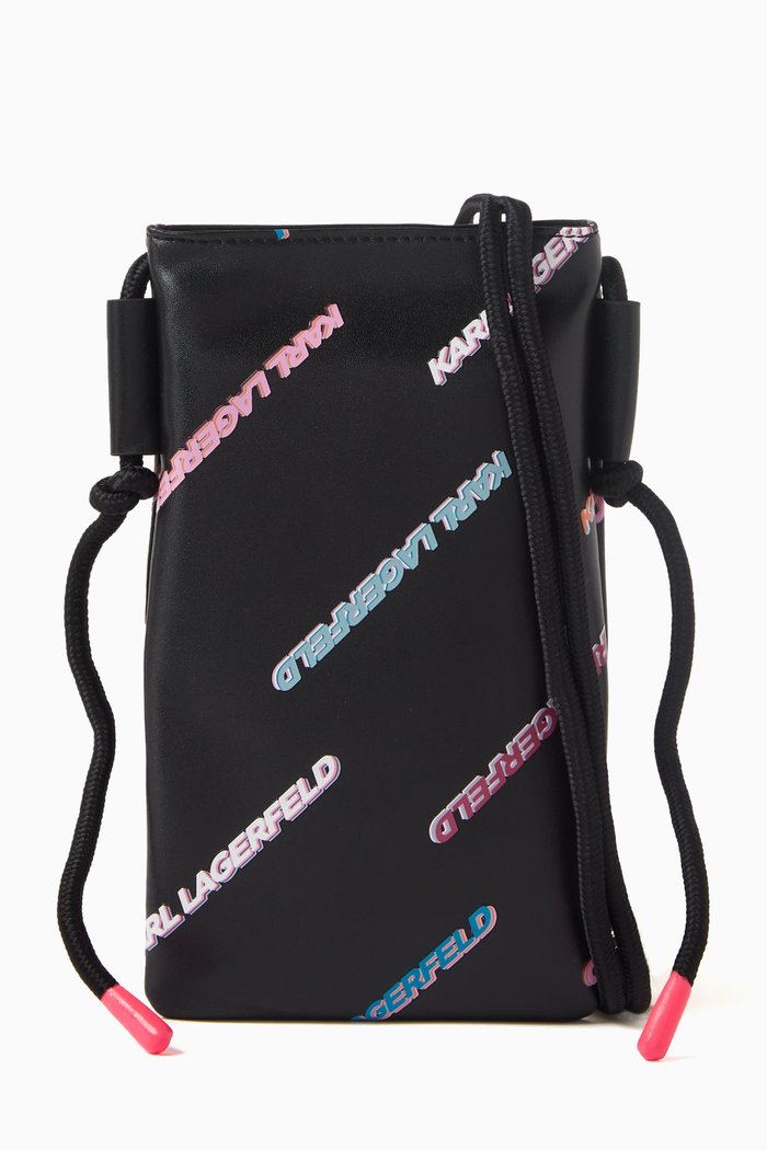 

K/Seven Phone Pouch in Leather, Black