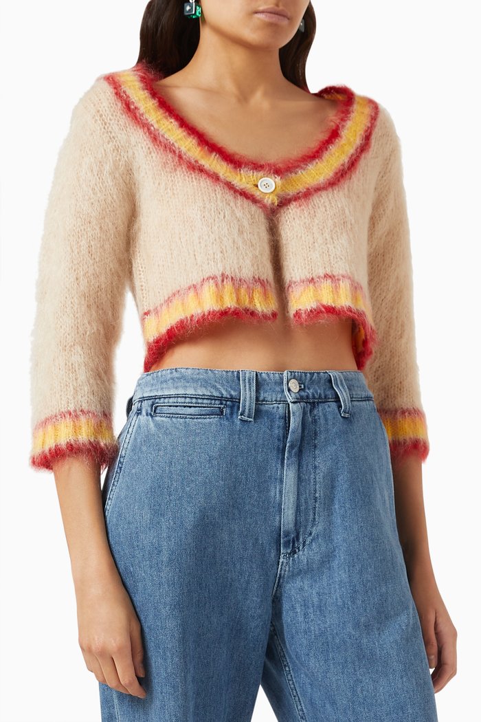 

Croppd Cardigan in Wool, Brown