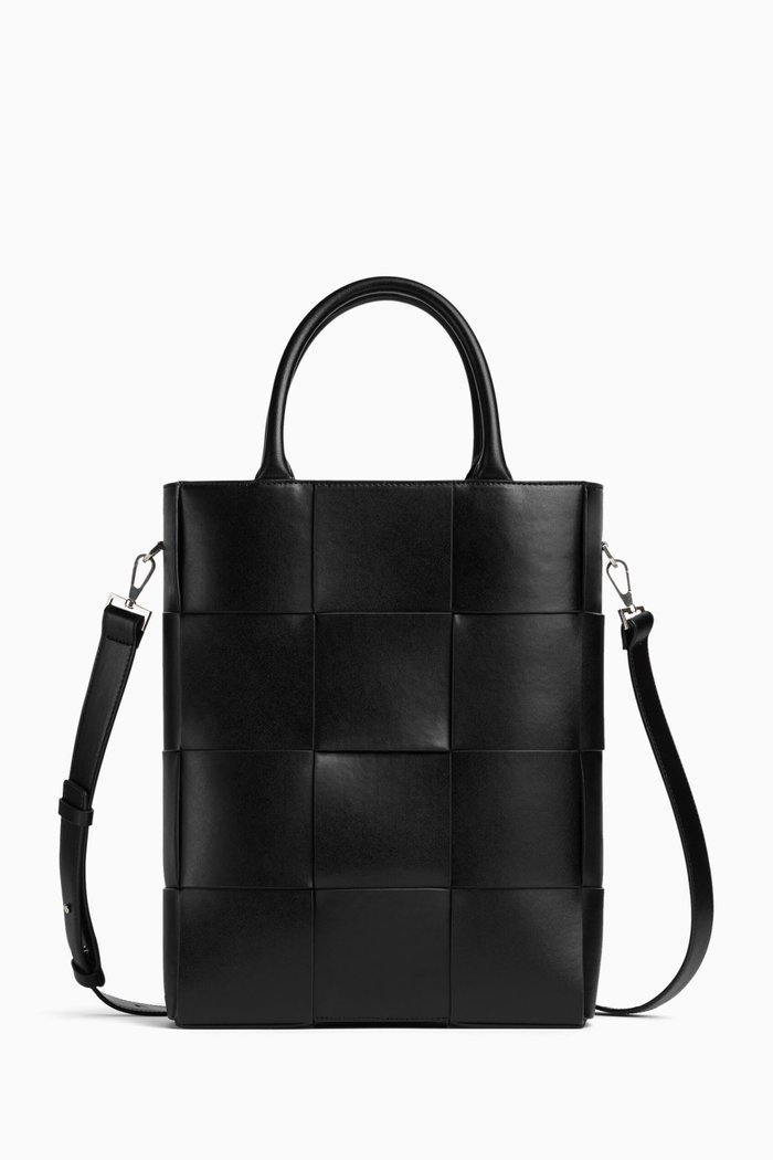 

Arco Tote Bag in Intrecciato Leather, Black