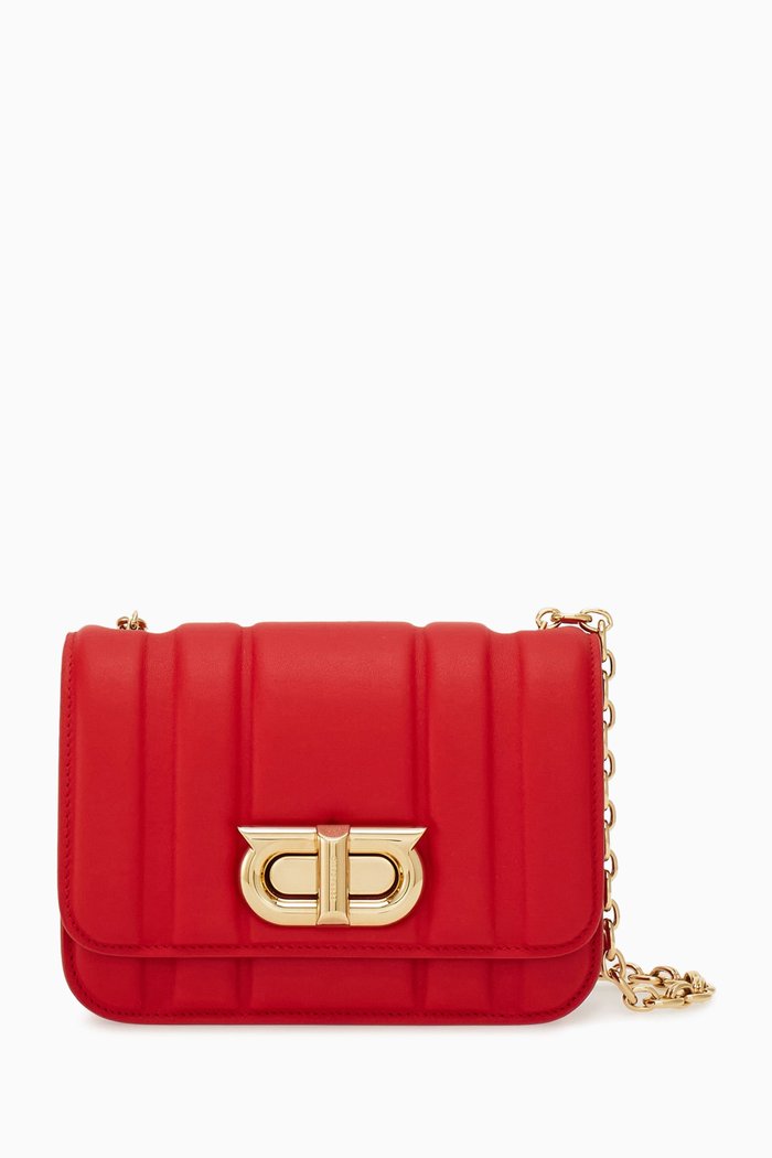 

Gancini Mini Bag in Leather, Red