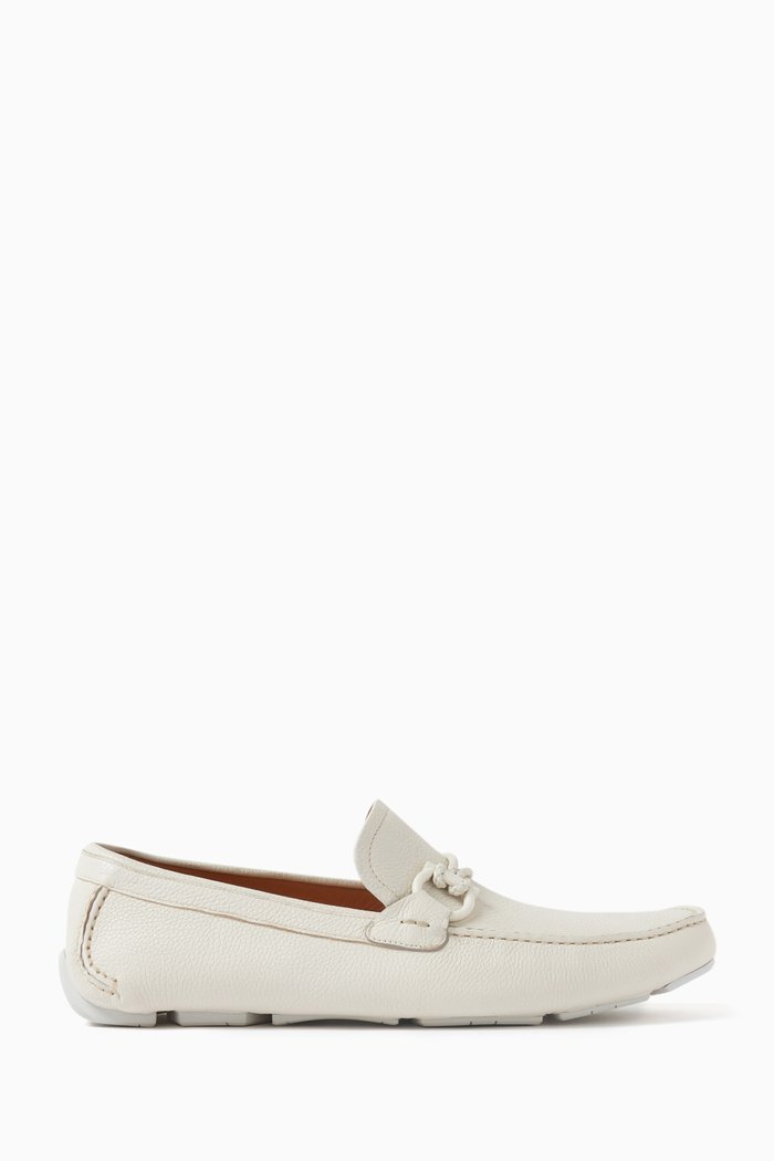 Driver Loafers in Leather, White