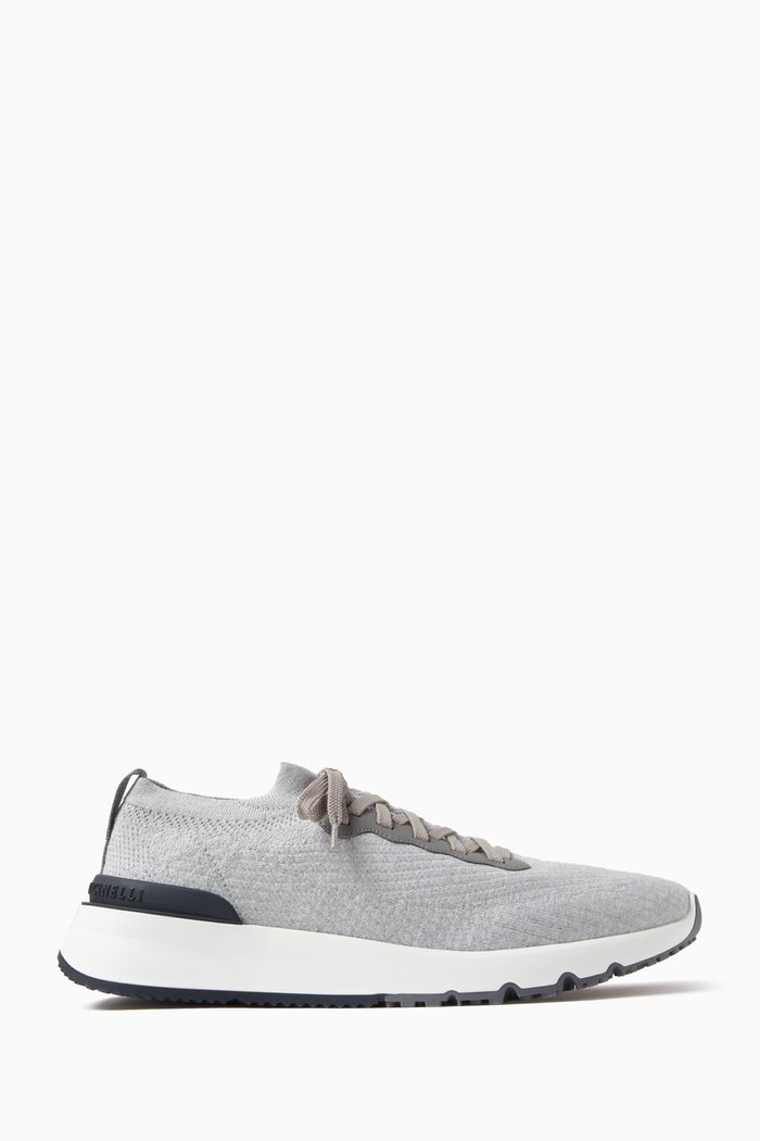 

Low Top Sneakers in Knit Mesh, Grey