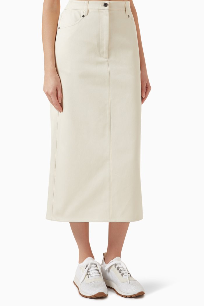 

A-line Midi Skirt in Canvas, Neutral