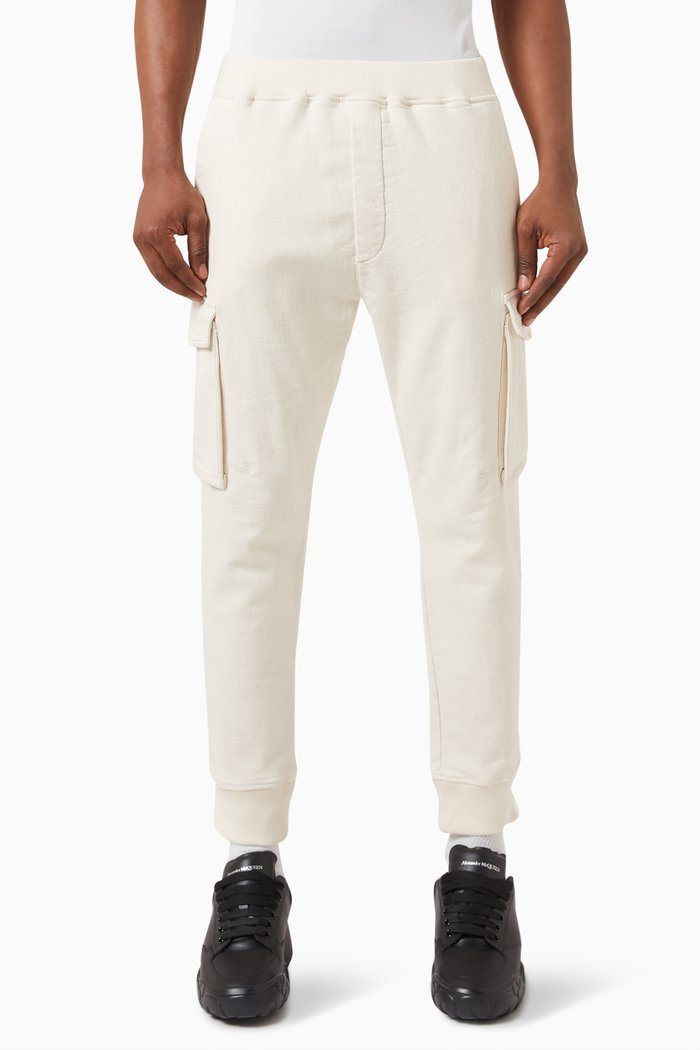 

Cipro Cargo Pants in Stretch Cotton Blend, Neutral