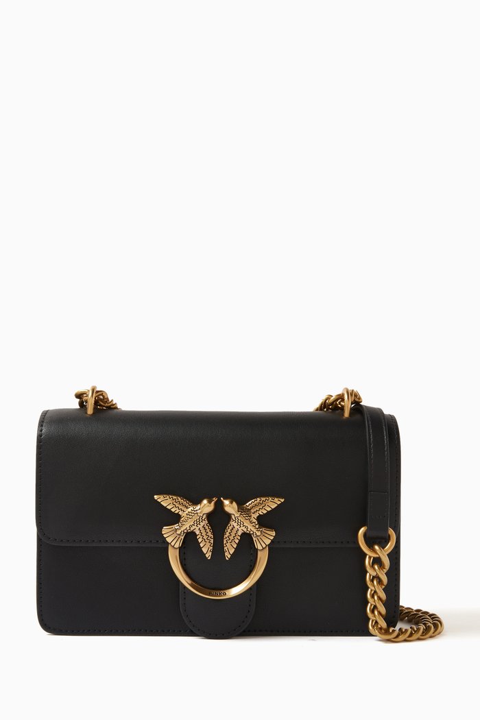 

Mini Love One Crossbody Bag in Smooth Leather, Black