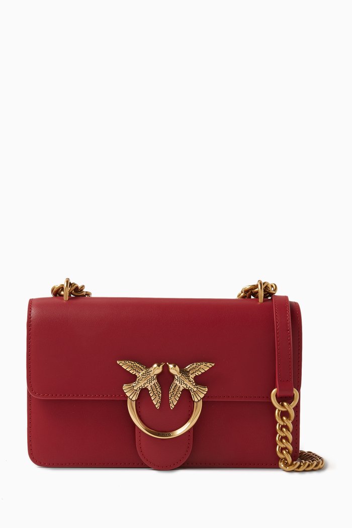 

Mini Love One Crossbody Bag in Smooth Leather, Red