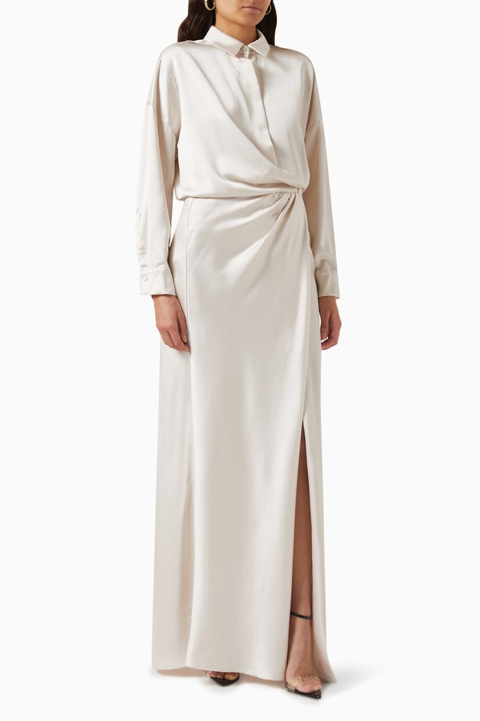 

Attivita Dress in Satin, White