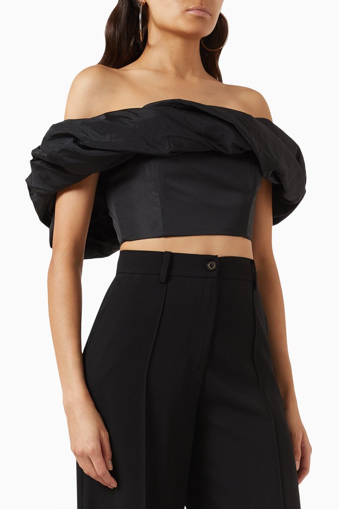 

Moderatore Crop Top in Taffeta, Black