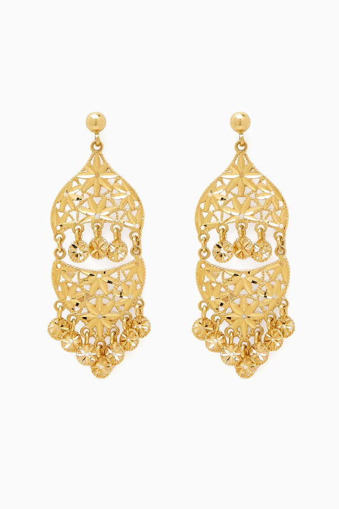 

Lydia Arabesque Dangle Earrings in 18kt Yellow Gold