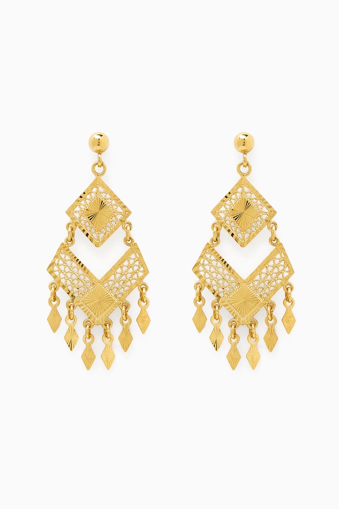 

Lydia Arabesque Dangle Earrings in 18kt Yellow Gold