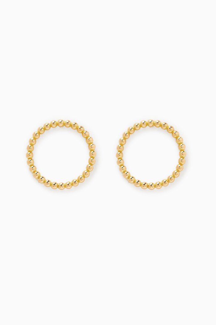 Galeria Perla Bead Medium Stud Earrings in 18k Yellow Gold