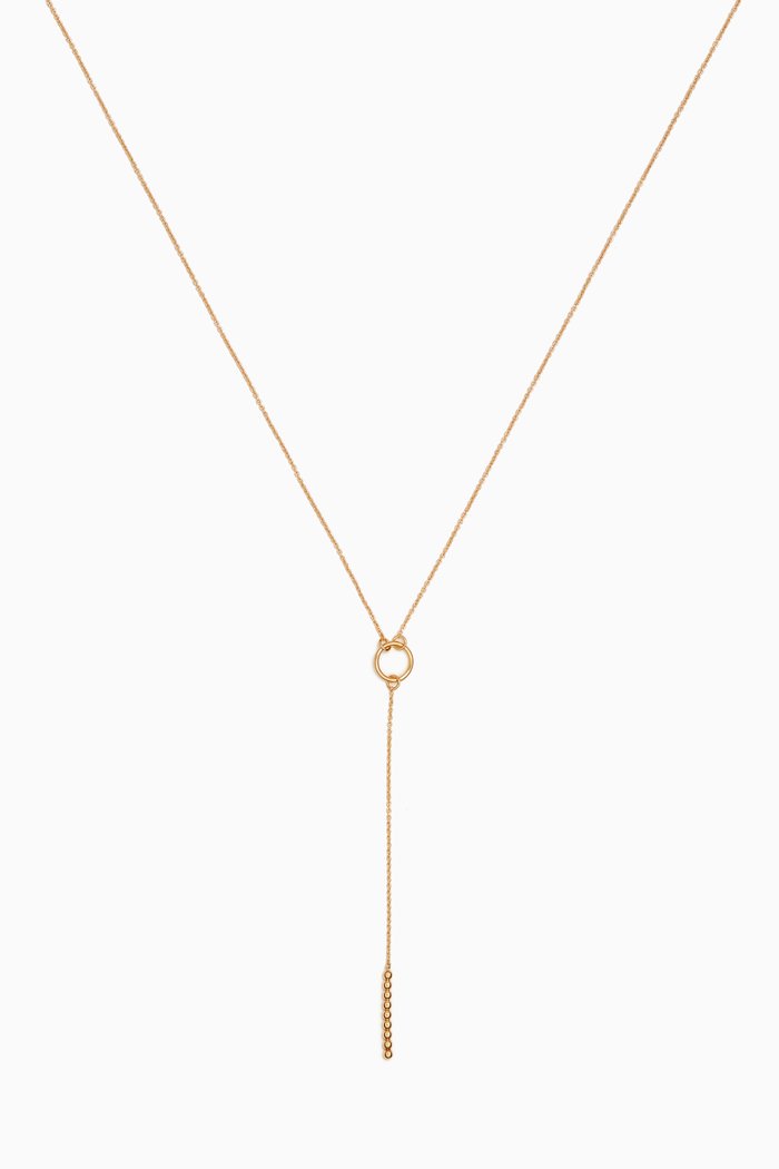 Galeria Perla Bead Long Lariat Necklace in 18k Yellow Gold