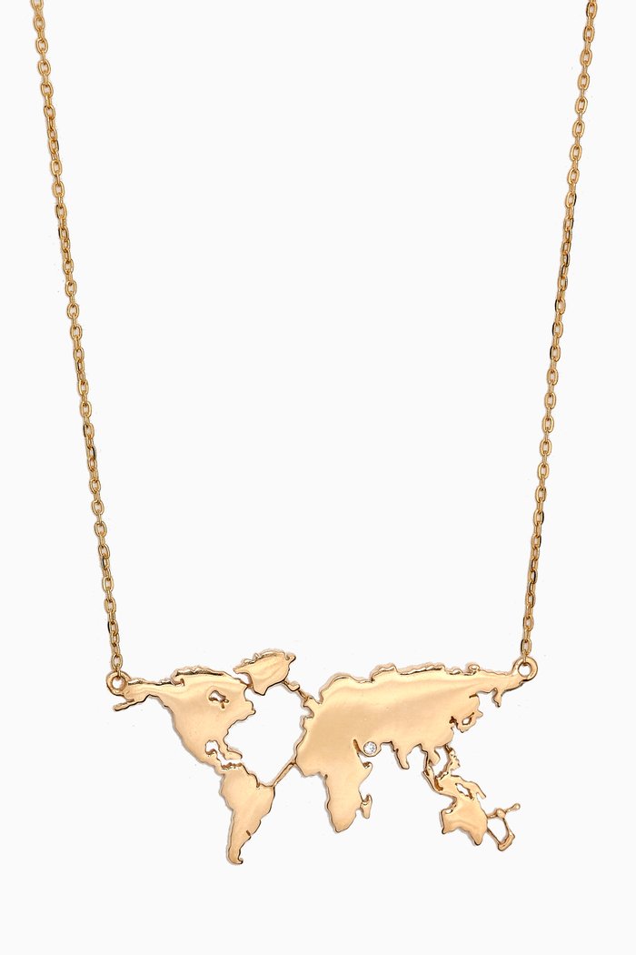 

WhereAreYouFrom UAE Diamond Necklace in 18kt Yellow Gold